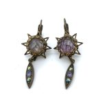 Mariana Earrings Fab Amethyst Mineral, Violet & AB Crystal Aurora Borealis Austrian Crystals My Treasures Coll.