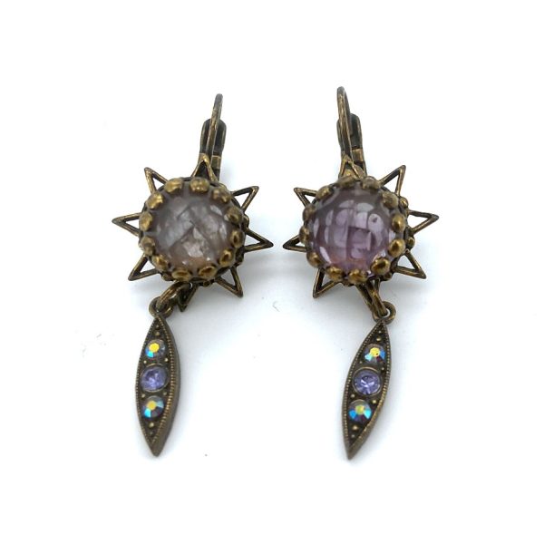 Mariana Earrings Fab Amethyst Mineral, Violet & AB Crystal Aurora Borealis Austrian Crystals My Treasures Coll.