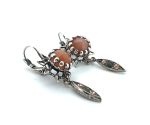 Mariana Earrings Beautiful Coral Mineral, Lt Peach, & Vitrail Med Austrian Crystals My Treasures Coll. - Image 3