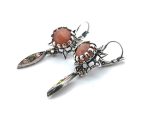 Mariana Earrings Beautiful Coral Mineral, Lt Peach, & Vitrail Med Austrian Crystals My Treasures Coll. - Image 2
