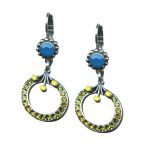 Mariana Earrings Sassy Olivine, Caribbean Blue Opal, & Yellow Opal Austrian Crystals Kokomo Songbook Coll. - Image 3