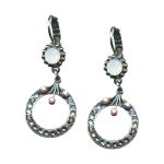 Earrings By Mariana Woman Elegant White Opal and AB Swarovski Crystals - Image 3
