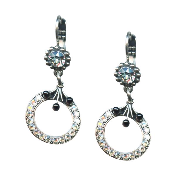 Mariana Earrings Alluring Lt Azore, Jet, & Clear Austrian Crystals Zulu Africa Coll.