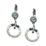 Mariana Earrings Alluring Lt Azore, Jet, & Clear Austrian Crystals Zulu Africa Coll. - Image 3