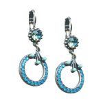 Mariana Earrings Precious Turq, Caribbean Blue Opal, & Aquamarine Austrian Crystals Zambezi Africa Coll. - Image 3