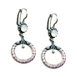Mariana Earrings Glitzy AB, White Opal, & Pearl Austrian Crystals SeaShell Nature Coll. - Image 3