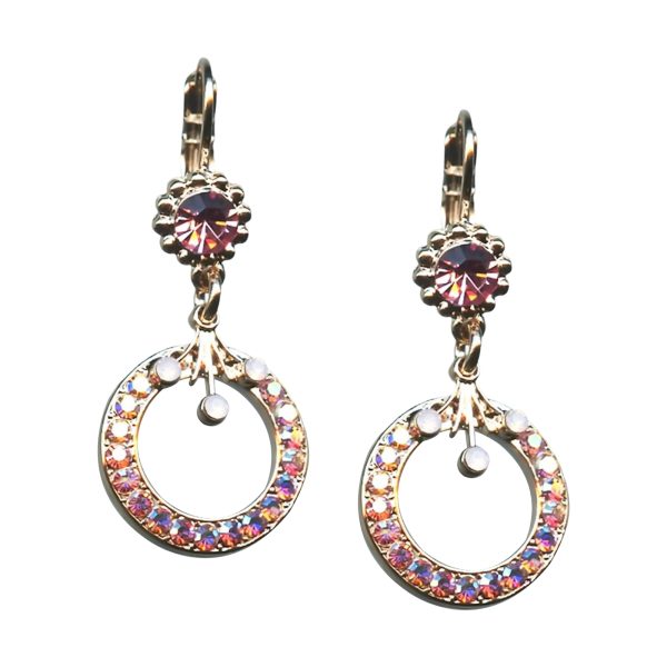 Mariana Earrings Lovely Halo Lt Rose & Rose Opal Austrian Crystals My Treasures Coll.