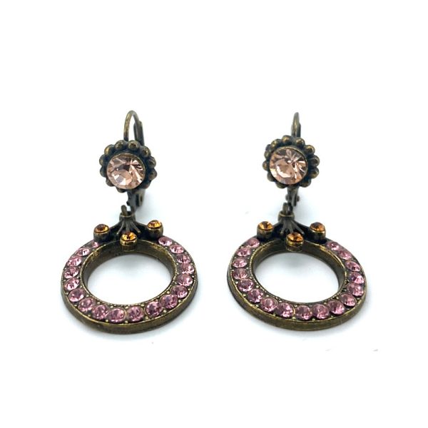 Earrings By Mariana Woman Adorable Light Rose and Peach Swarovski Crystals - EG