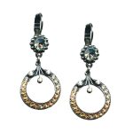 Mariana Earrings Glamorous Moonlight, Lt Amber, Silk, & Lt Blue Austrian Crystals Moon Dance Songbook Coll. - Image 2