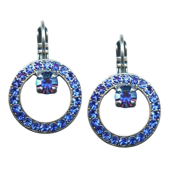 Mariana Earrings Fashionable Halo Sapphire Austrian Crystals My Treasures Coll.