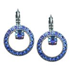 Mariana Earrings Fashionable Halo Sapphire Austrian Crystals My Treasures Coll. - Image 3