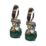 Mariana Earrings Simply Elegant Royal Green & Clear Austrian Crystals My Treasures Coll. - Image 2