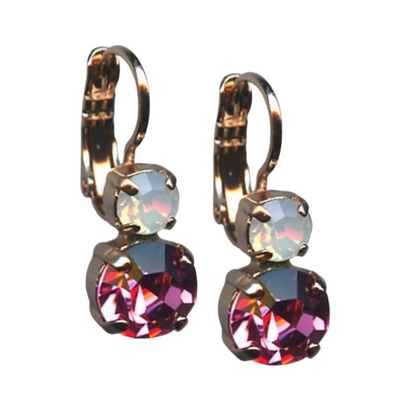 Mariana Earrings Lovely Lt Rose & White Opal Austrian Crystals Margarita Cocktail Hour Coll.