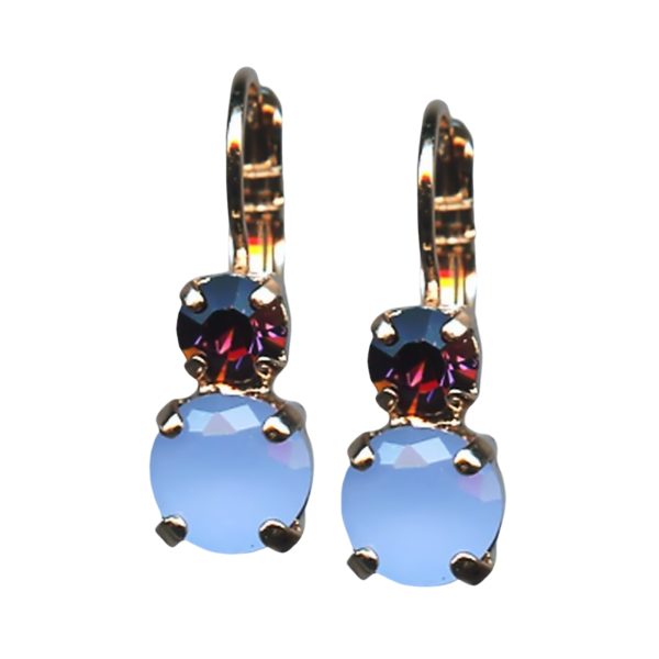 Earrings By Mariana Woman Preppy Amethyst and Air Blue Opal Swarovski Crystals