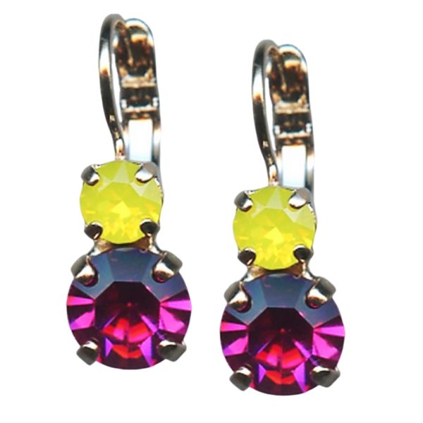 Mariana Earrings Sassy Yellow Opal & Fuchsia Austrian Crystals My Treasures Coll.