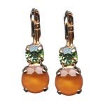 Mariana Earrings Charming Peach Opal & Olivine Austrian Crystals My Treasures Coll. - Image 3