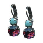 Earrings By Mariana Woman Luxurious Turquoise and Amethyst Swarovski Crystals - Image 2