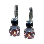 Mariana Earrings Glamorous Jet Black & Lt Rose Austrian Crystals My Treasures Coll. - Image 3