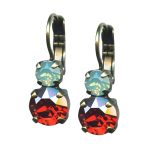 Earrings By Mariana Woman Beautiful Bright Red and Pacific Opal Swarovski Crystals