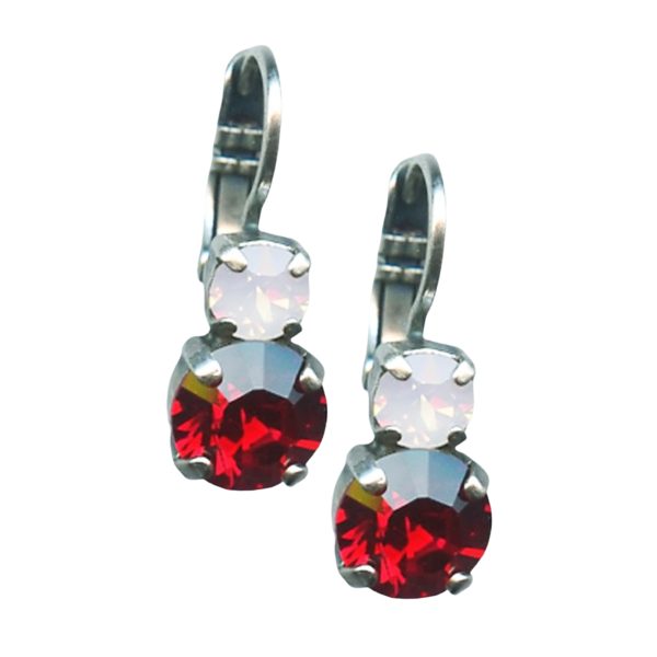 Mariana Earrings Sophisticated Siam & Rose Opal Austrian Crystals My Treasures Coll.
