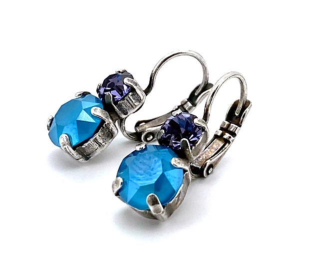 E-1190-539112-SP6 (2) Mariana Earrings Tanzanite & Azure Blue Opal Austrian Crystal My Treasures Coll. - Image 1