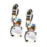 Mariana Earrings White Shell Mineral & Topaz Austrian Crystals Aurora Odyssey Coll. - Image 3