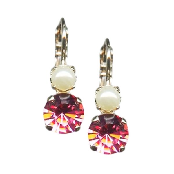 Mariana Earrings Pearl Mineral & Rose Austrian Crystals My Treasures Coll.