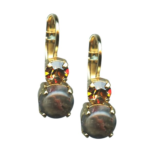 Mariana Earrings Mex Crazy Lace Agat Mineral & Topaz Austrian Crystals My Treasures Coll.