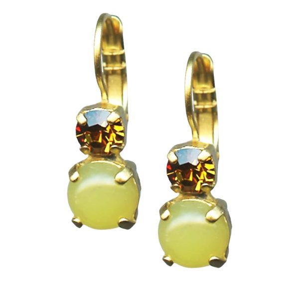 Mariana Earrings Serpentine Mineral & Topaz Austrian Crystals My Treasures Coll.