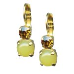 Mariana Earrings Serpentine Mineral & Topaz Austrian Crystals My Treasures Coll. - Image 2
