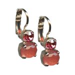 Mariana Earrings Cherry Quartz Mineral & Rose Austrian Crystals My Treasures Coll. - Image 3