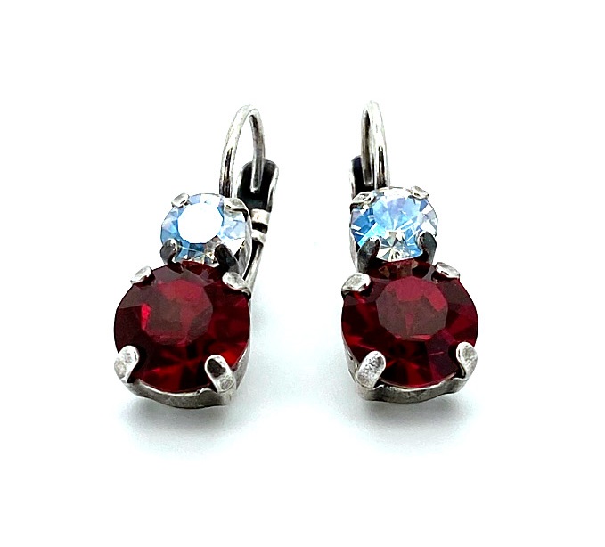E-1190-MOL208-SP6 (1) Mariana Earrings Moonlight & Siam Austrian Crystals My Treasures Coll. - Image 1