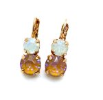 Mariana Earrings Sophisticated Sun-Kissed Horizon & Sand Opal Austrian Crystals Butter Pecan A La Mode Coll.