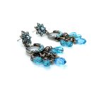 Mariana Earrings Boho Gypsy Capri Blue & AB Austrian Crystals Grace Icons Coll. - Image 3