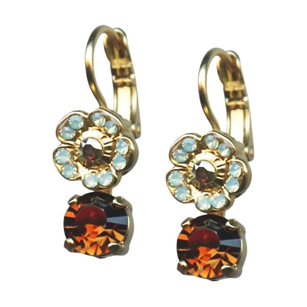 Mariana Earrings Precious Topaz, Pacific Opal, & Aurum Austrian Crystals Serai Silk Road Coll.