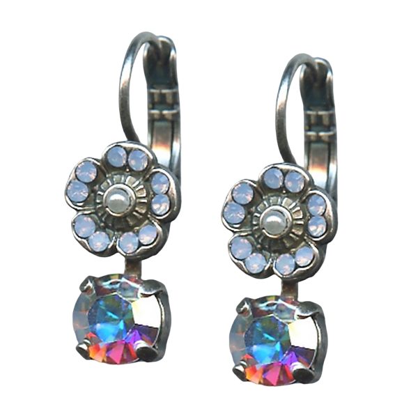 Mariana Earrings Beautiful Pearl, AB & Air Blue Opal Austrian Crystals Cosmo Africa Coll.