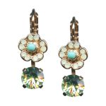 Earrings By Mariana Woman Elegant Turquoise and Chrysolite Opal Swarovski Crystals