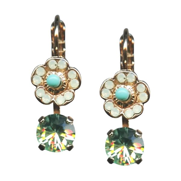 Earrings By Mariana Woman Elegant Turquoise and Chrysolite Opal Swarovski Crystals