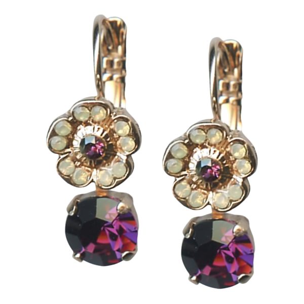 Earrings By Mariana Songbook Coll. Glamorous Purple and Sand Opal Swarovski Crystals