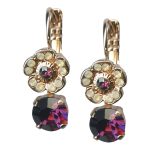 Earrings By Mariana Songbook Coll. Glamorous Purple and Sand Opal Swarovski Crystals - Image 2