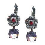 Mariana Earrings Exquisite Denim Blue, Violet & Lt Siam Austrian Crystals Gaea Odyssey Coll. - Image 2