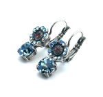 Earrings By Mariana Woman Precious Aquamarine and Amethyst Swarovski Crystals