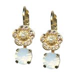 Mariana Earrings Adorable Golden Shadow, White Opal & Pearl Austrian Crystals Tequila Sunrise Songbook Coll. - Image 3