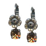Mariana Earrings Elegant Champagne & Amber Austrian Crystals Moondrops Cocktail Hour Coll. - Image 2