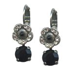 Mariana Earrings Sophisticated Jet Black & Clear Austrian Crystals Checkmate Cocktail Hour Coll.