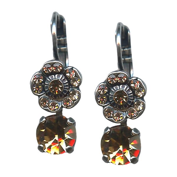 Mariana Earrings Glamorous Lt Colorado Topaz & Lt Peach Austrian Crystals My Treasures Coll.