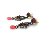Mariana Earrings Elegant Indian Pink, Padparadscha, & Blue Zircon Austrian Crystals Sorbet Sweet Summer Coll. - Image 2
