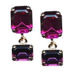 Mariana Earrings Beautiful Fuchsia & Purple Velvet Austrian Crystals Xenia Odyssey Coll.