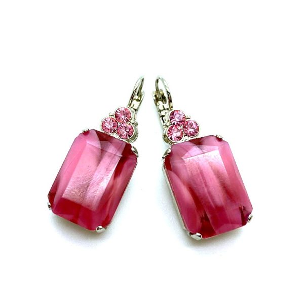 Earrings By Mariana Woman Lovely Pink Delite and Lt. Rose Swarovski Crystals
