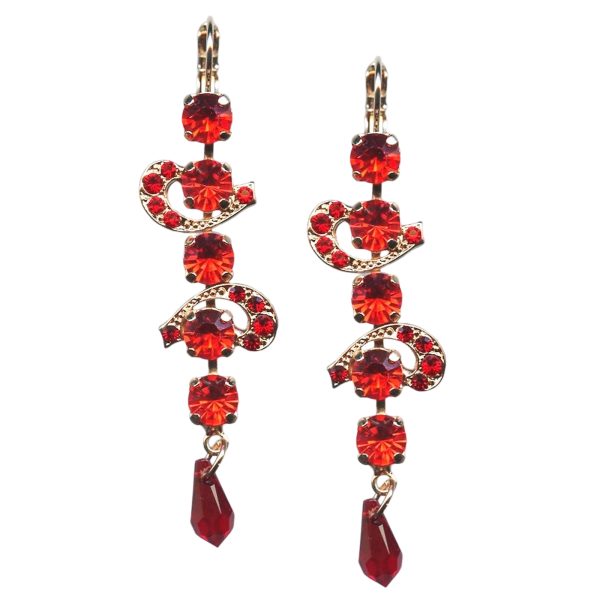Mariana Earrings Stunning Lt Siam & Hyacinth Austrian Crystals My Treasures Coll.